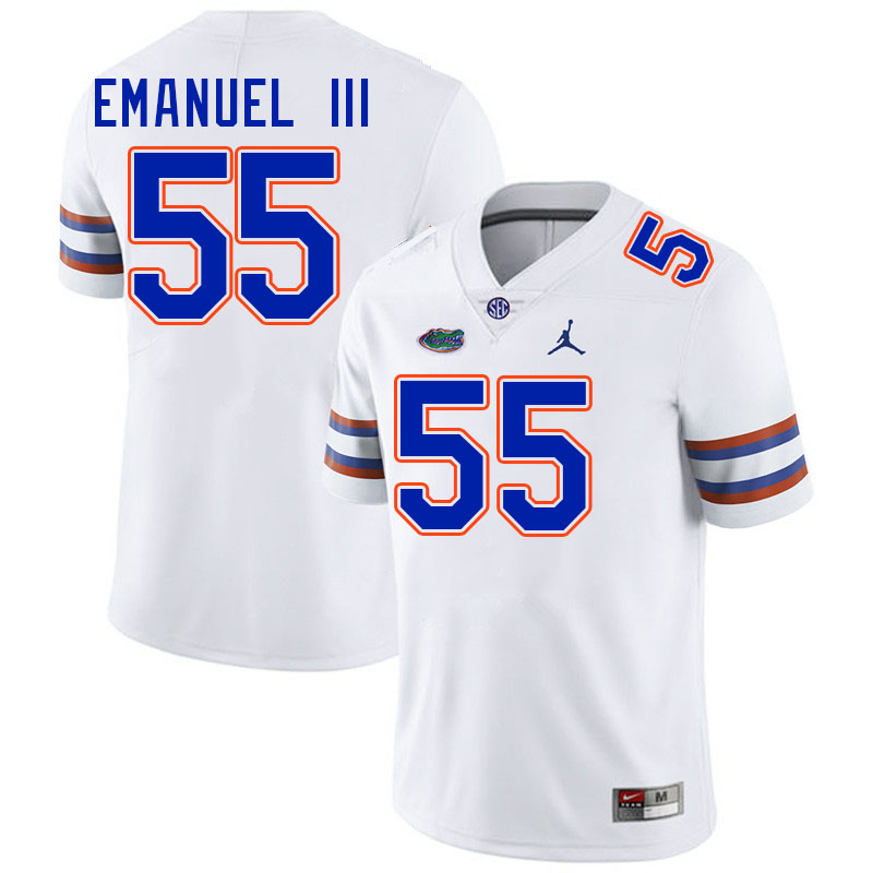 Florida Gators #55 Charles Emanuel III College Football Jerseys Stitched-White